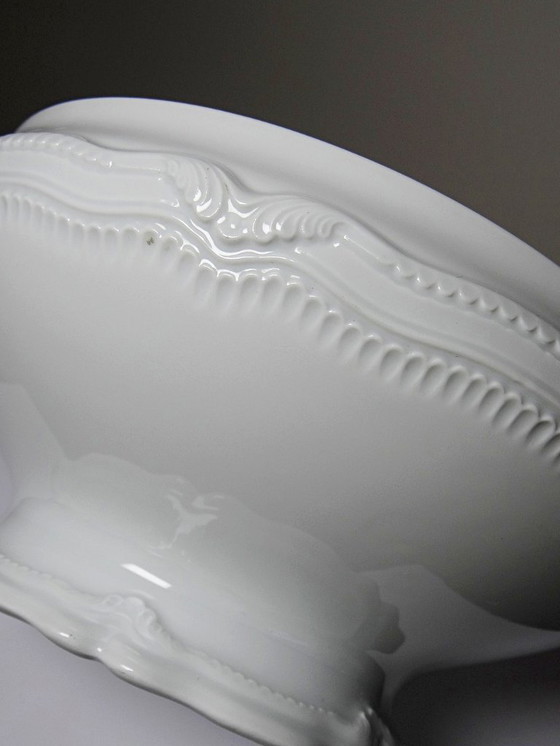 Image 1 of Fine white Limoges porcelain soup/vegetable dish, attributed Barnardaud, vintage