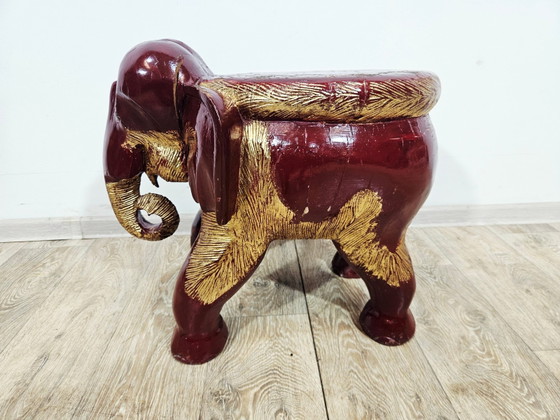Taburete auxiliar de elefante antiguo, siglo XIX (photo 8 of 15)