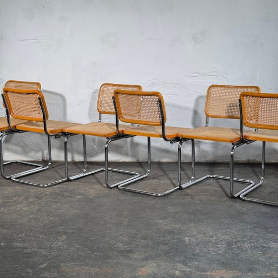 Image 1 of Set di 6 sedie italiane in stile Cesca, anni '60