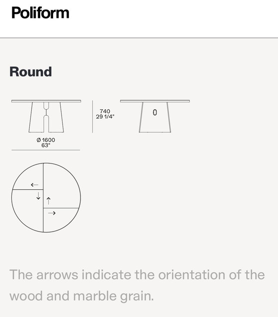 Image 1 of Poliform Kensington table 160cm round spessart oak