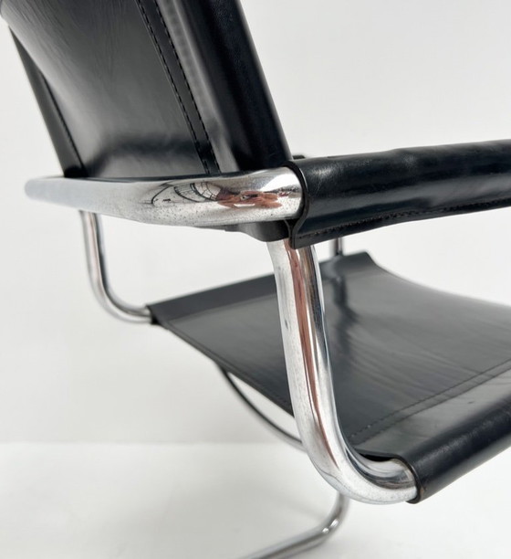 Image 1 of Satz von 4 Mart Stam S34 Lederstühlen, 1970er Jahre