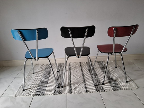 3 chaises de cuisine vintage en Formica J 50/60 – Chaises de salle à manger, Metal, Wood (photo 3 of 11)