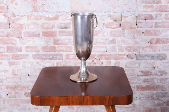 Secchiello champagne Art Déco originale da terra, metallo argentato, Francia, anni '20, Accessori da tavola (foto 9 di 13)