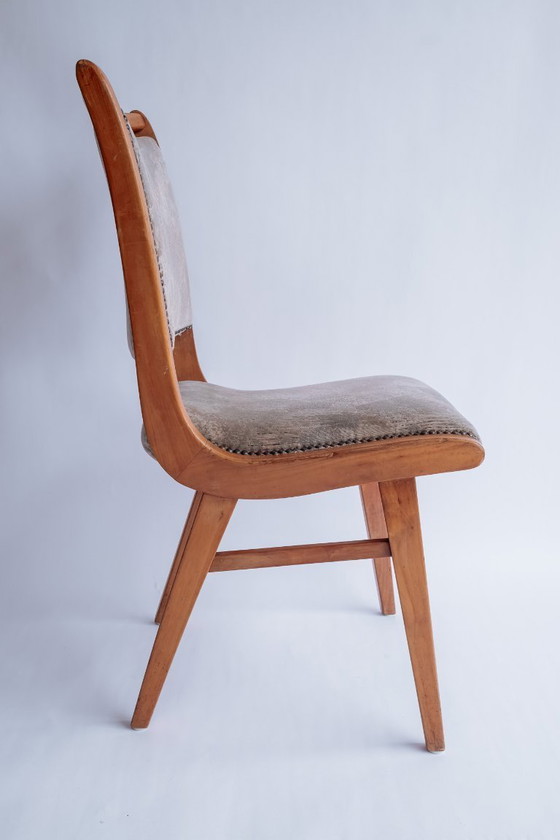 Image 1 of Set Van 4 Vintage Houten Eetkamerstoelen