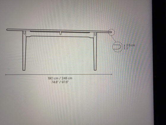 Image 1 of HAns J Wegner CH327 Dinning Table  Manufactured by Carl Hansen&Son
