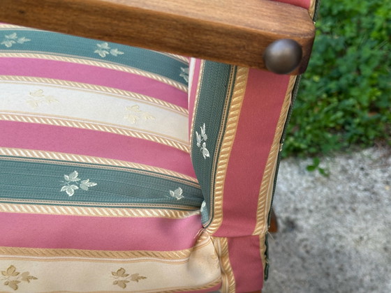 Paar Bridge fauteuils jaren 50 – Gebogen hout – Kuipstoelen, Canvas (photo 10 of 15)