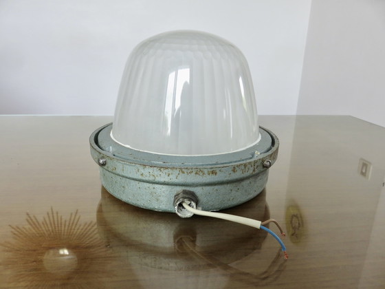 Image 1 of Authentique Applique "Holophane" Usine, Industrie, Déco Loft, France, 1960