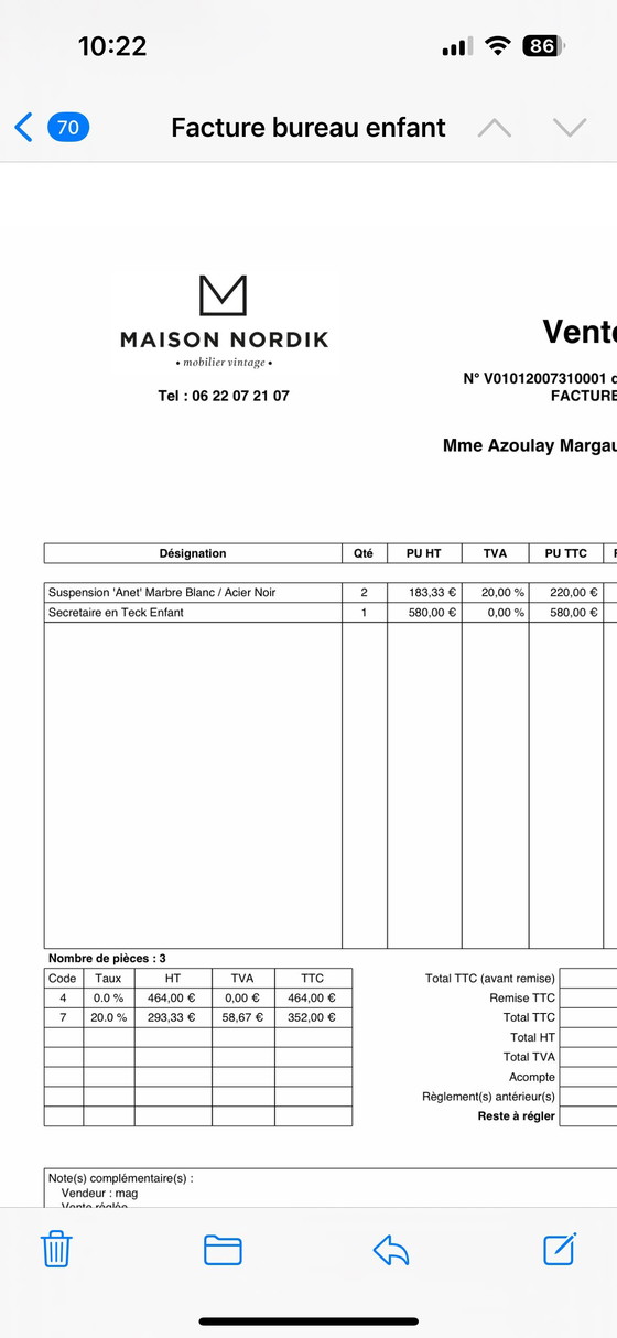 Image 1 of Bureau / secrétaire enfant Vintage (années 60)