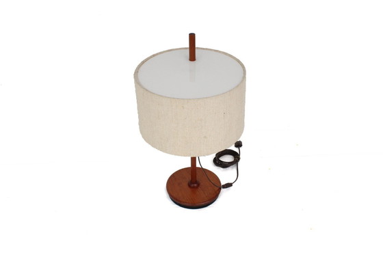 Image 1 of as new! DOMUS Danish Mid - Century eccentric Teak Table Lamp, Vintage Table Lamp with adjustable Lampshade