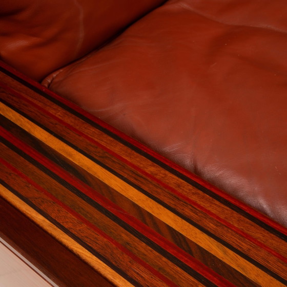 Sofá Paganini de Luciano Frigerio para Frigerio di Desio 1980 – Leather, Wood (photo 8 of 20)