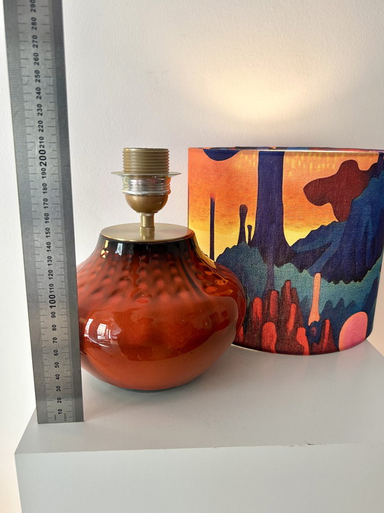Image 1 of Lampe de table de style futuriste, fabriquée à partir d'un vase vintage recyclé.