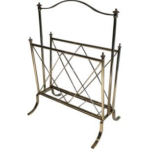 Image 1 of Vintage Neoclassical brass magazine rack, 1940