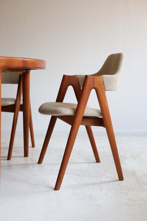 Set of 10 Compass dining chairs, Kai Kristiansen for SVA Møbler, Danish, 1960s