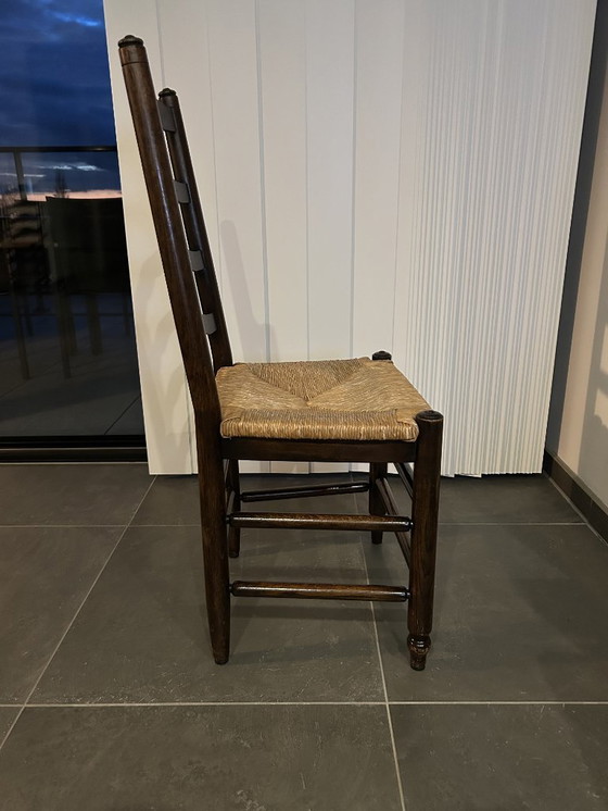 Image 1 of 6 solid oak handmade chairs