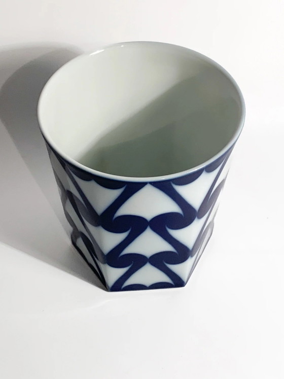 Rosenthal Studio Linie White and Blue Porcelain Vase, 1980s (photo 4 of 8)