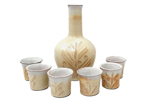 Vintage Keramik-Set für Brandy (Rakia) oder Schnaps