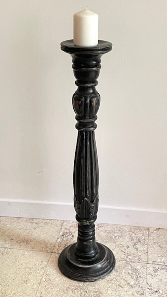 Kandelaar/kaarsenhouder 65 cm massief eikenhout – Kandelaars en kaarsen, Wood (photo 17 of 29)