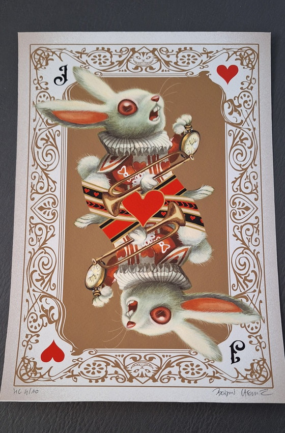Image 1 of Signierter und nummerierter Kunstdruck von Benjamin Lacombe; Alice, das weiße Kaninchen