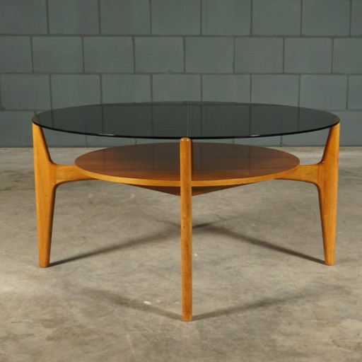 Table basse vintage en noyer – Wilhelm Renz – années 1960