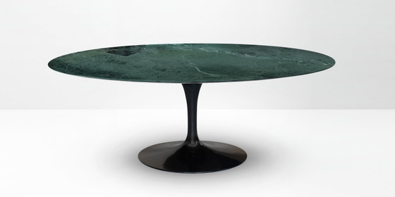 Table de salle à manger ovale originale Knoll Tulip (244 cm), Alpi Verde brillant, en parfait état ! Eero (photo 6 of 14)