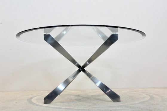 Aluminium en glazen salontafel van Knut Hesterberg voor Ronald Schmitt, Koffietafelboeken (foto 3 van 9)