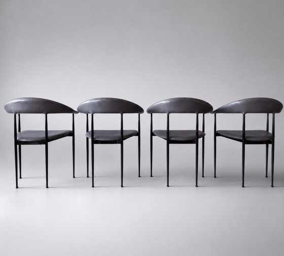 Image 1 of 4 Fasem P40 lederen fauteuils, Vegni & Gualtierotti, ca.90s