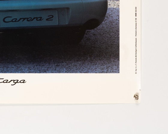 Image 1 of Porsche 911 Carrera 2 Targa – 1990 – Originele vintage Porsche poster – Klassieke auto-kunst – 76x102 cm