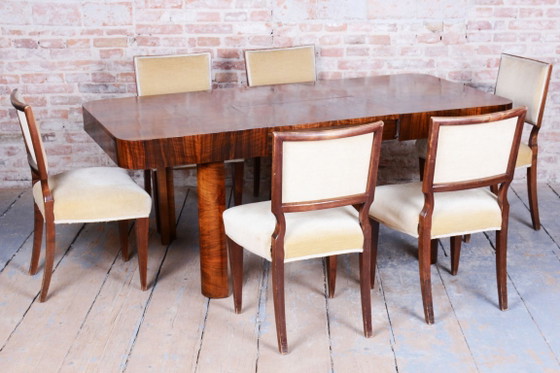 Restored Art Deco Extendable Table, Walnut, Revived Polish, Czech, 1930s – Dining tables, Wood (photo 4 of 17)