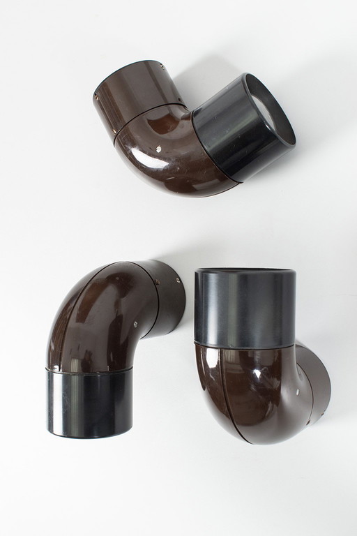 Brown plastic wall spotlight