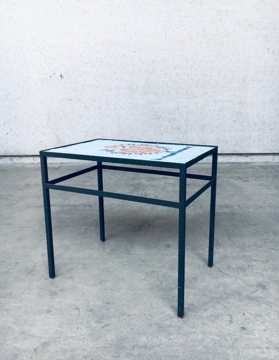 Image 1 of Tavolino laterale vintage con piastrelle a mosaico, Belgio anni '60