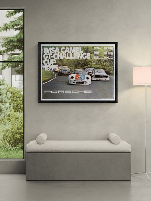 Porsche IMSA Camel GT Challenge Cup – 1975 – Original Vintage Motorsport Poster by Erich Strenger – Racing Wall Art – 76x102 cm