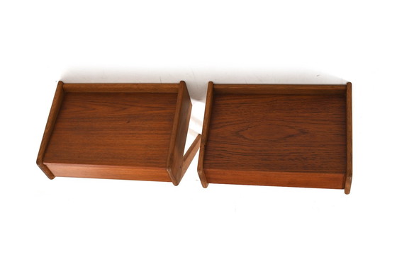 Image 1 of Mid-Century Danish Wall-Mounted Nightstands by Ølholm