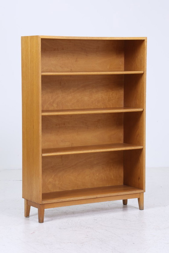 Image 1 of Libreria vintage degli anni '60 | Scaffale di metà secolo in quercia | Scaffale retrò in legno #05-49