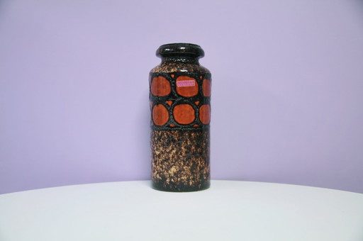 brown & caramel fatlava West Germany vase