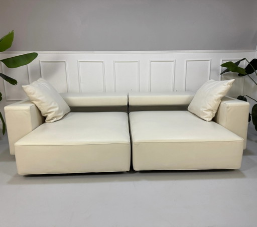 B&B Italia Andy Sofa Leder Weiß Luik