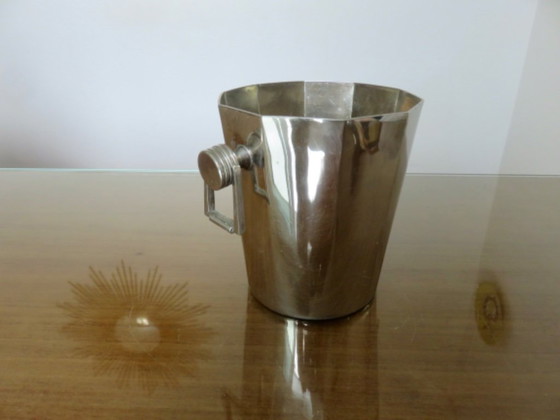 Image 1 of Art deco verzilverde metalen ijsblokjesemmer "argit" Frankrijk, jaren '30-40