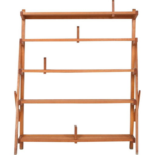 Vintage shelving system with adjustable book supports, Sweden 1960