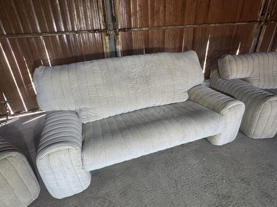 Raro set da soggiorno vintage Ligne Roset – Prodotto in Francia – Divano e 2 poltrone – Anni '70/'80 (photo 7 of 15)