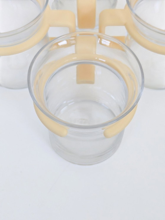 Image 1 of Bodum Bistro Glass Cup Set of 4 Carsten Jørgensen 1980s Danish Design Butter Yellow