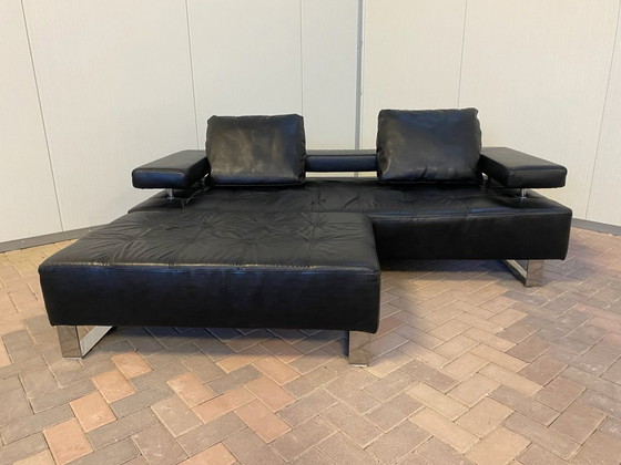 Image 1 of Montel 3-seater Genuine Leather Sofa with Ottoman