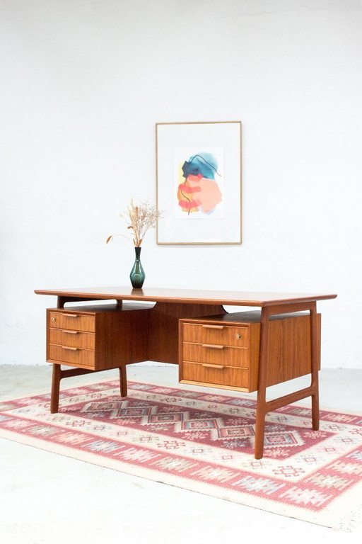 Omann Jun Model 75 Desk Vintage Teak Danish