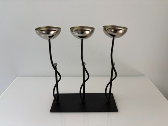 Portacandele Scultoreo – Look Memphis Postmoderno – Metal (photo 10 of 13)