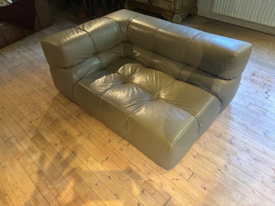 B&B Italia, Tufty time, graugrünes Leder (AF152), 3-teiliges Set, Top-Zustand, Modulare Sofas (Foto 2 von 19)