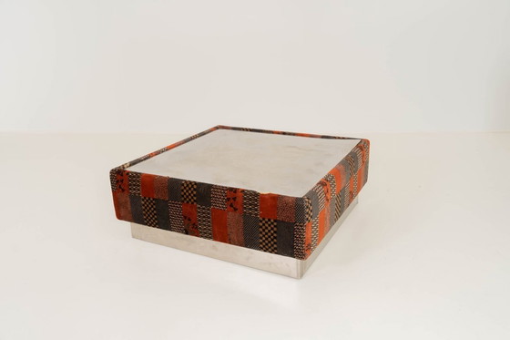 Image 1 of Giovanni Offredi pour Saporiti - Ensemble canapé modulaire en velours avec table basse, Italie 1970