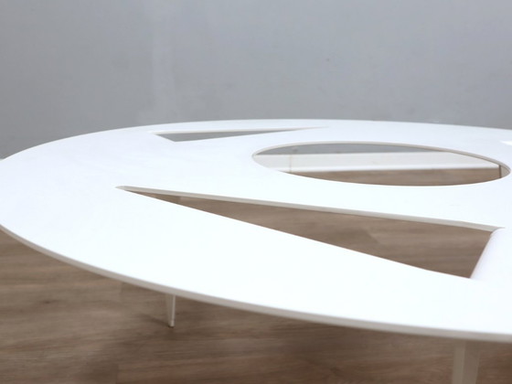 Image 1 of Ulyssimo minimal round coffee table by U. Müller Reisser 1990s
