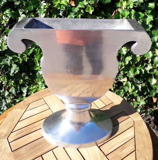 Vaso per fiori in alluminio alto 48 cm profondo 12,4 cm