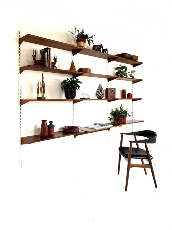 Image 1 of Vintage teakhouten modulair wandsysteem, Kai Kristiansen ‘60