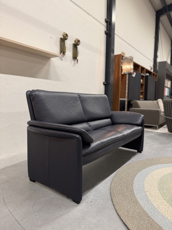 Image 1 of Leolux Catalpa Sofa, 2,5-Sitzer, Senso-Leder, Dunkelblau