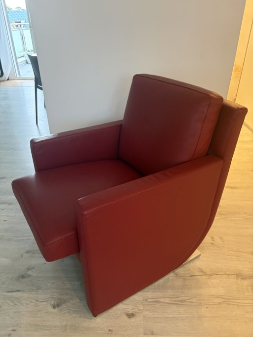 Leolux Armchair with matching Ottoman – fauteuils, Leather, Metal (photo 2 of 5)