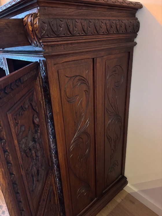 Image 1 of Bretonischer Eichenschrank mit drei Türen aus der Zeit um 1870